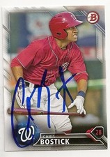 Chris Bostick Washington Nationals 2016 Bowman Signed Card