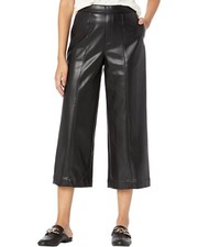 BCBGMAXAZRIA  Stretch Faux Leather Culottes with Pockets Pants Size 8