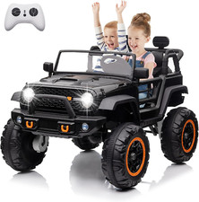 24V 2-Seater Kids Ride-On Truck with Remote, Music  5.5MPH Speed - Black