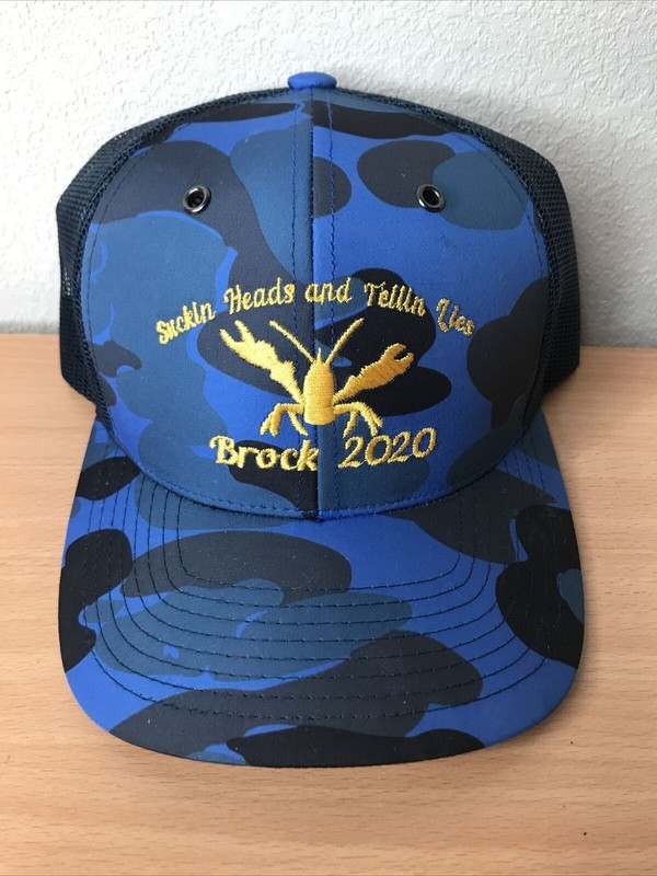 Cambridge Trucker cap PB226 “Brock 2020”SnapBack Adjustable Camo Mesh Back