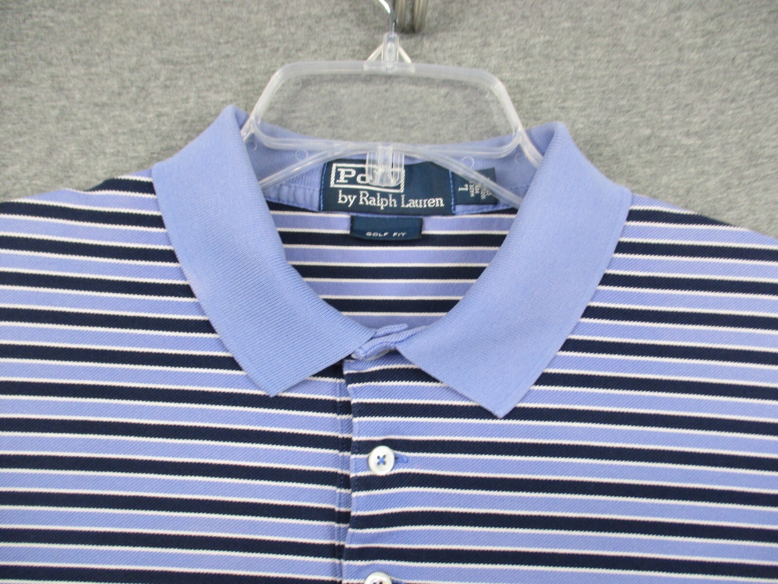 Polo Ralph Lauren camicia grande uomo golf fit blu righe pony