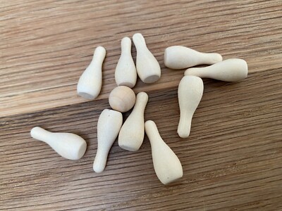 Mini Holz Holz 10-Pin Kegeln Spiel - Party Tasche, Strumpf, Cracker Füller