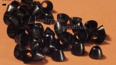 Brass Tapered Cone Heads for Fly Tying Black- 5/32'' 4mm 50 pkg MAT264