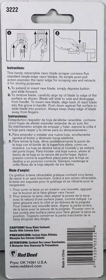 Red Devil Razor Blade Scraper w/ Razor Blades #3222, Vintage NIB - Image 2 of 4