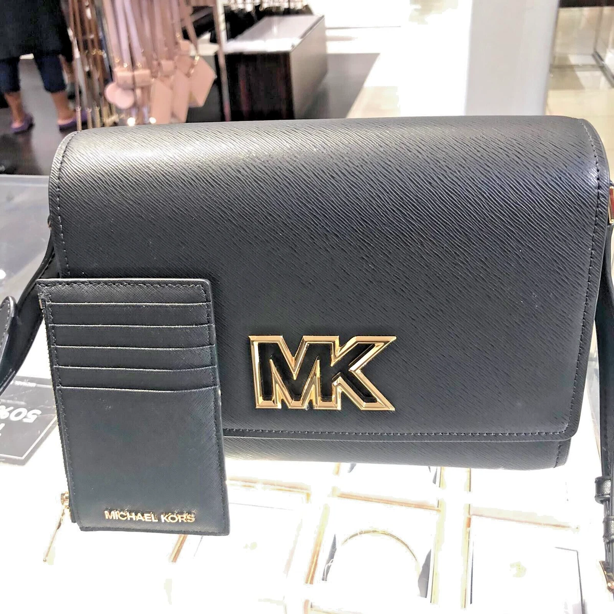 Michael  Kors  Medium Leather Flap Messenger Bag - Luggage