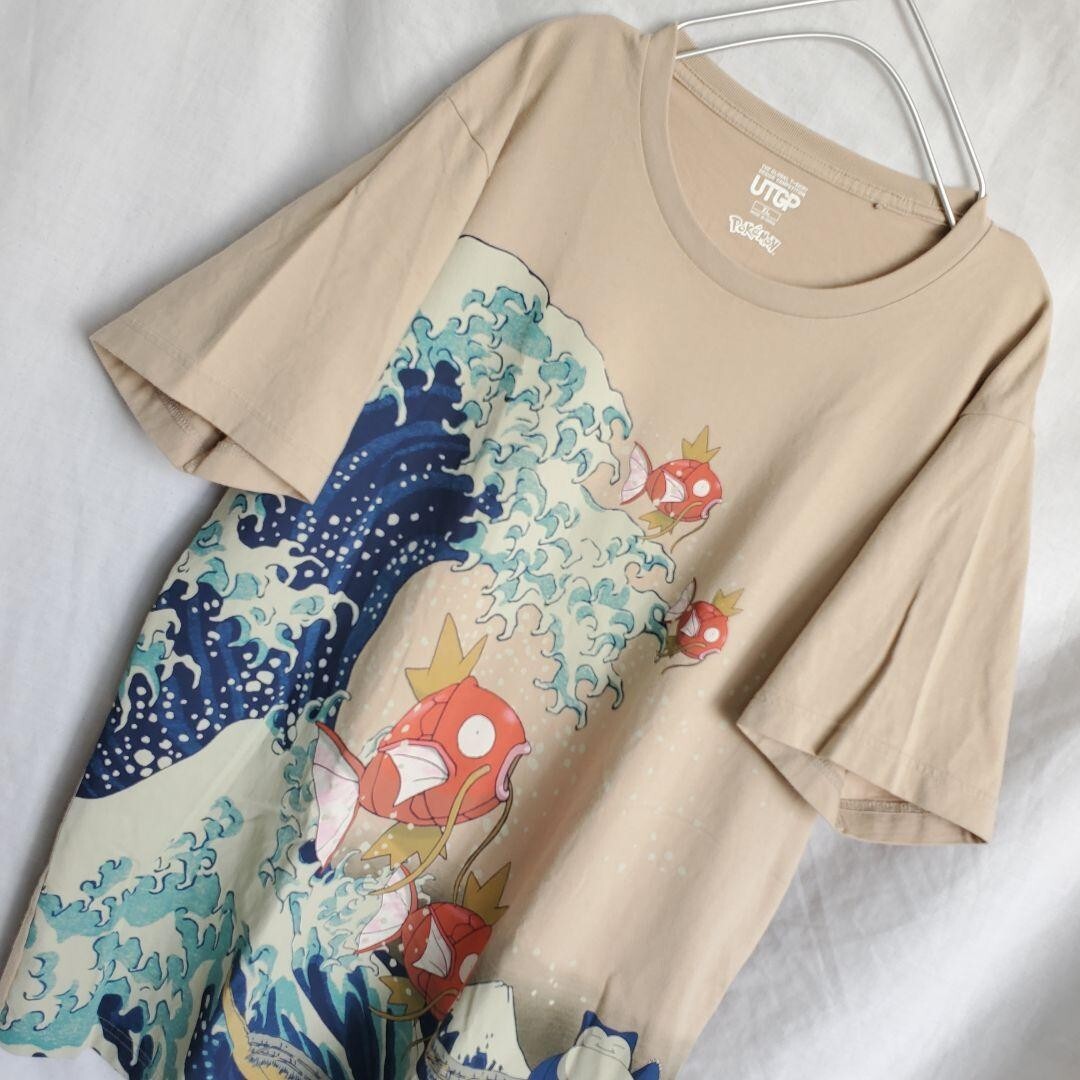 Uniqlo T-Shirt Men's XL (US L) & Pokemon Magikarp Koiking Ukiyo-e Nintendo 2019