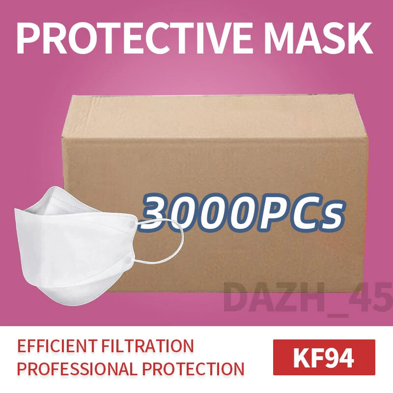 3000 Pcs white KF94 Protective 4 Layer Face Mask Disposable Face Cover