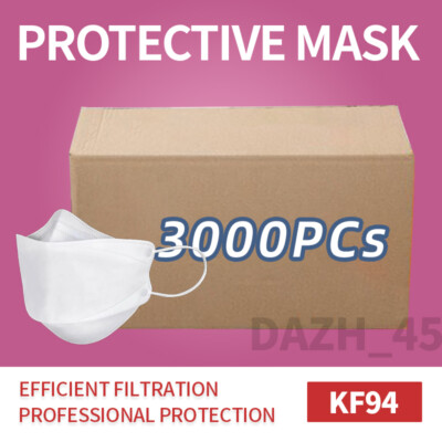 3000 Pcs white KF94 Protective 4 Layer Face Mask Disposable Face Cover