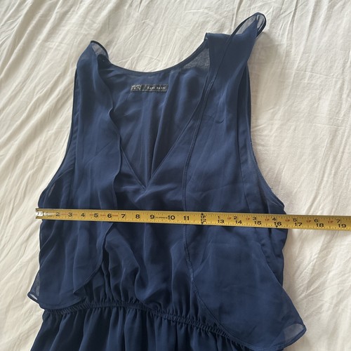 Zara Mini Dress Navy Blue Women's Large Ruffle - Picture 9 of 10