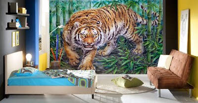 3D Bambus Wald Tiger C3305 Tapete Wandbild Fototapete Kayomi Harai Amy 2023