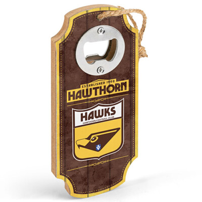 Hawthorn Hawks AFL First 18 Bottle Opener Wall Plaque Sign Hanging Rope Gift