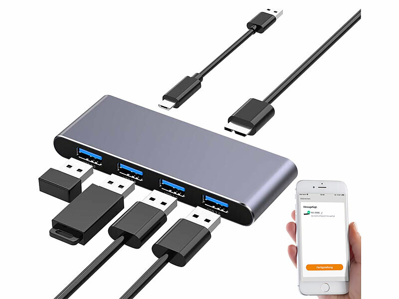 Hub USB 3.0 intelligent Xystec avec contrôle vocal et 4 ports haut débit