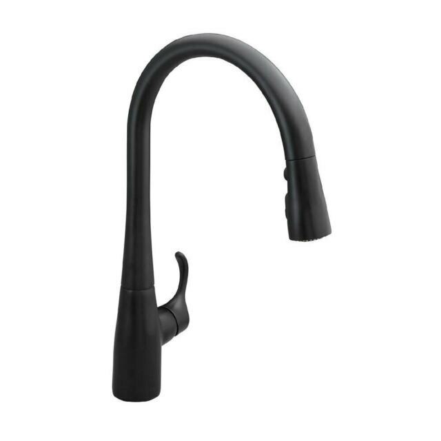 NEW Kohler Simplice Pulldown Kitchen Faucet Matte Black 3-Spray K-596-BL