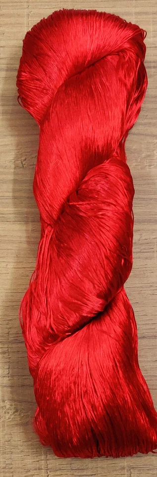 Carrete de trabajo de tejido de seda tejido 115 g sari rojo 1 hilo madejas de encaje Foto 2 de 2