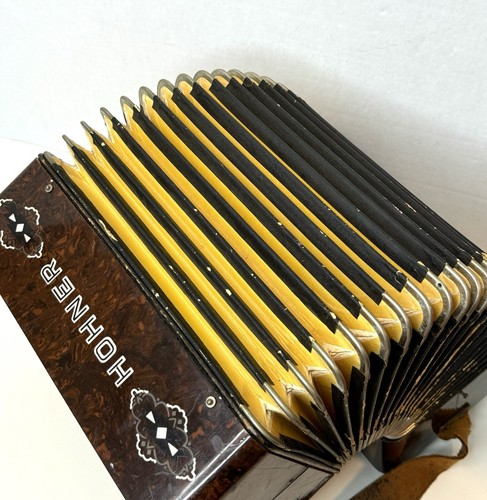 Antiker Hohner Knopfkasten Akkordeon Melodeon Musikinstrument Blasebalg selten " - Bild 13 von 19
