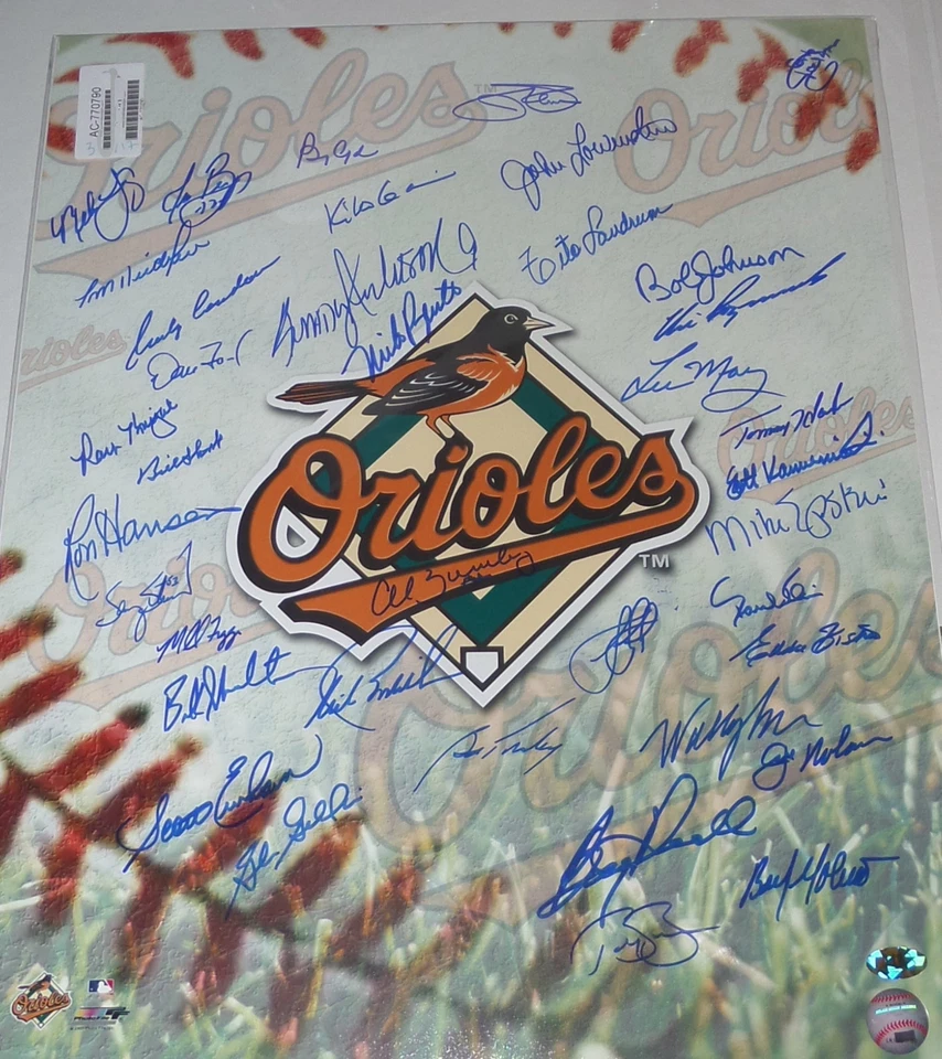 ORIOLES MULTI SIGNED JIM PALMER AL BUMBRY ANDERSON POWELL FISHER KNIGHT LEE MAY+ - Image 2 of 2