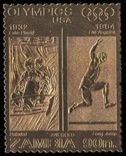 ZAMBIA 307A - Olympic Games "Bobsled and Long Jump" (pb40313)