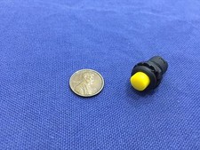 1 Piece Yellow small N/O Momentary 12mm push button Switch round 12v on off C2