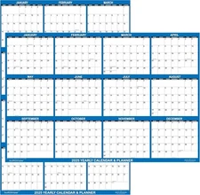 18" X 24" Swiftglimpse 2025 Wall Calendar Erasable Large Wet & Dry Erase Laminat
