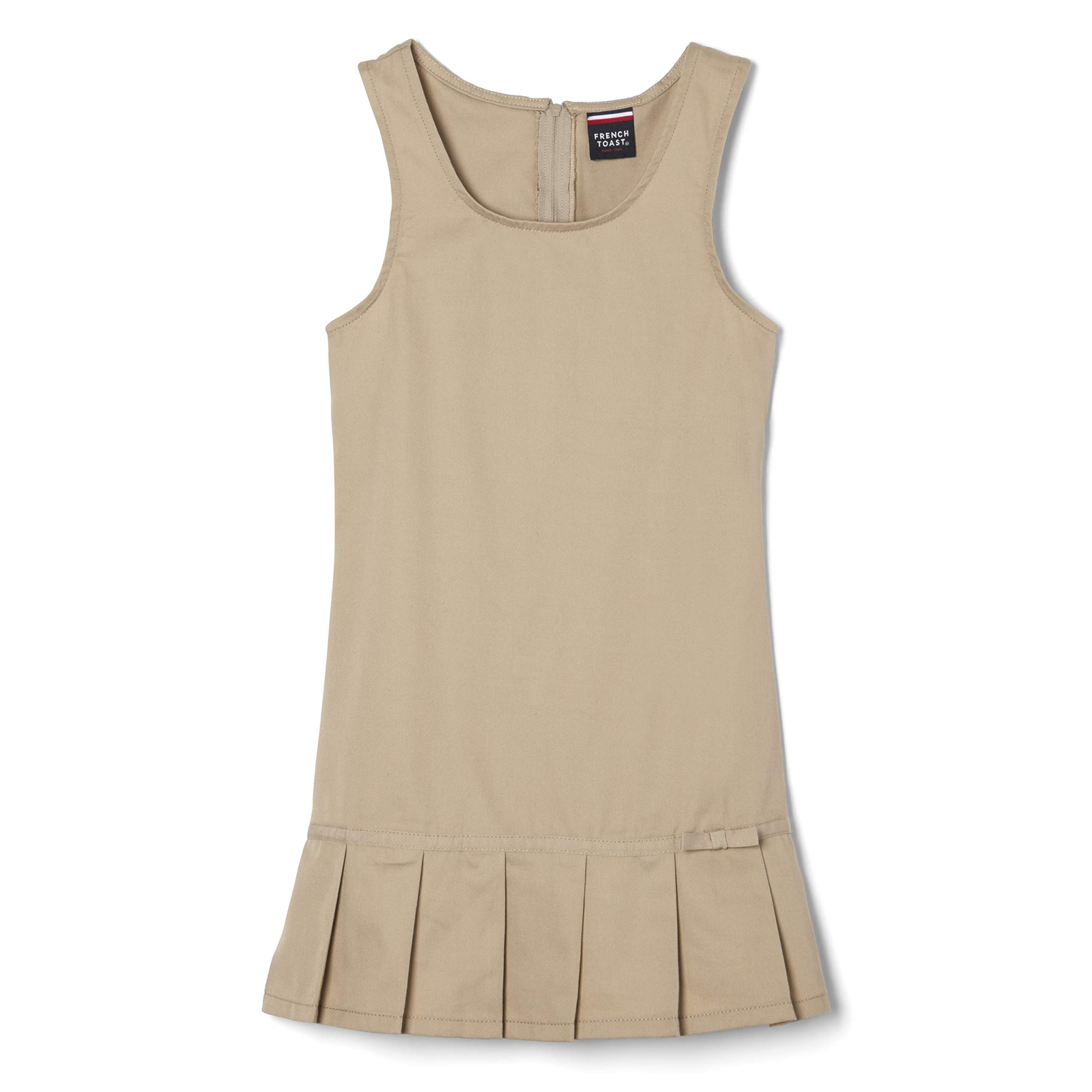 French Toast-Girls' Little Pleated Ribbon Bow Jumper Khaki 6