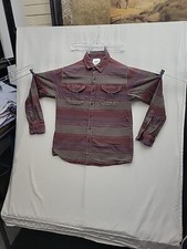 Katin Shirt Mens Small Red Brown Flannel Skater Surf Beach Casual Button Up
