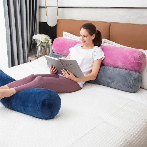 Body Pillow, Memory Foam Round Body Pillows for Adults, Firm Long