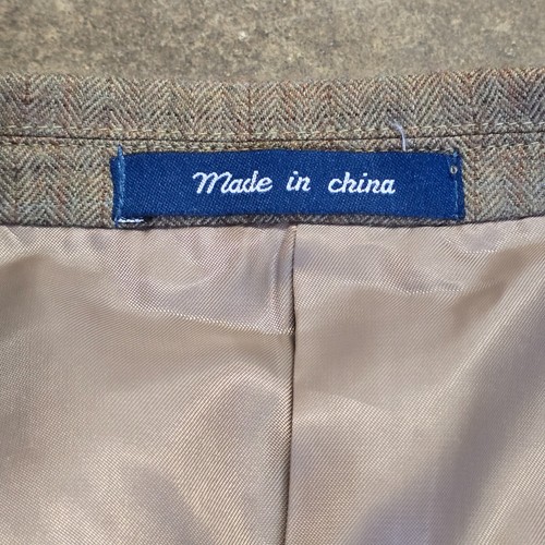 T. Harris Beige Herringbone Patch Pocket Explorers Style Blazer Adult Size 42L - Picture 11 of 18