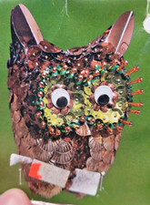 Thomas Boutique HOOTY OWL Sequin Bead Christmas Ornament Kit Vintage Japan NOS