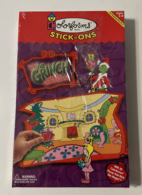 New/Damaged Box ''How The Grinch Stole Christmas'' Colorforms Stick-Ons - 2000