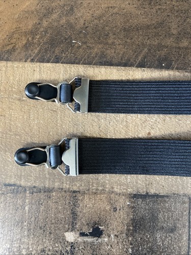 2 Pc Black Shirt Stays Straight Military Uniform Tuck-In Garters Adjustable - Picture 3 of 6