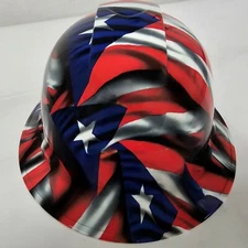 full brim hard hat custom hydro dipped IN PUERTO RICO FLAG IN YOUR FACE EDITION