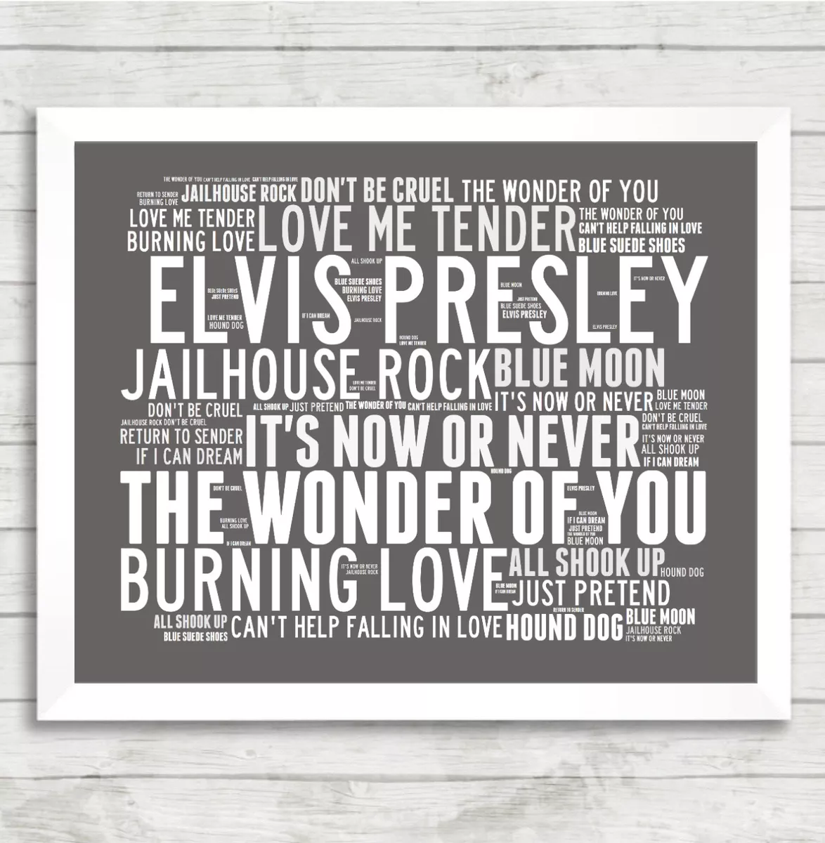 Elvis Print Trouble Lyrics  Unique Wall Art from Moonshine Prints