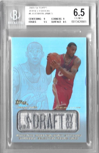 2003-04 TOPPS JERSEY EDITION LEBRON JAMES RC CARD #9 BGS 6.5 EX/MT + CONDITION