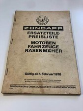 Original Zündapp Preisliste - Motoren ,Fahrzeuge ,Rasenmäher "130 Seiten"(1978)