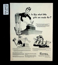 1944 Royal No. 1 Typewriter Woman Office Chair Skirt Vintage Print Ad 35545 thumbnail