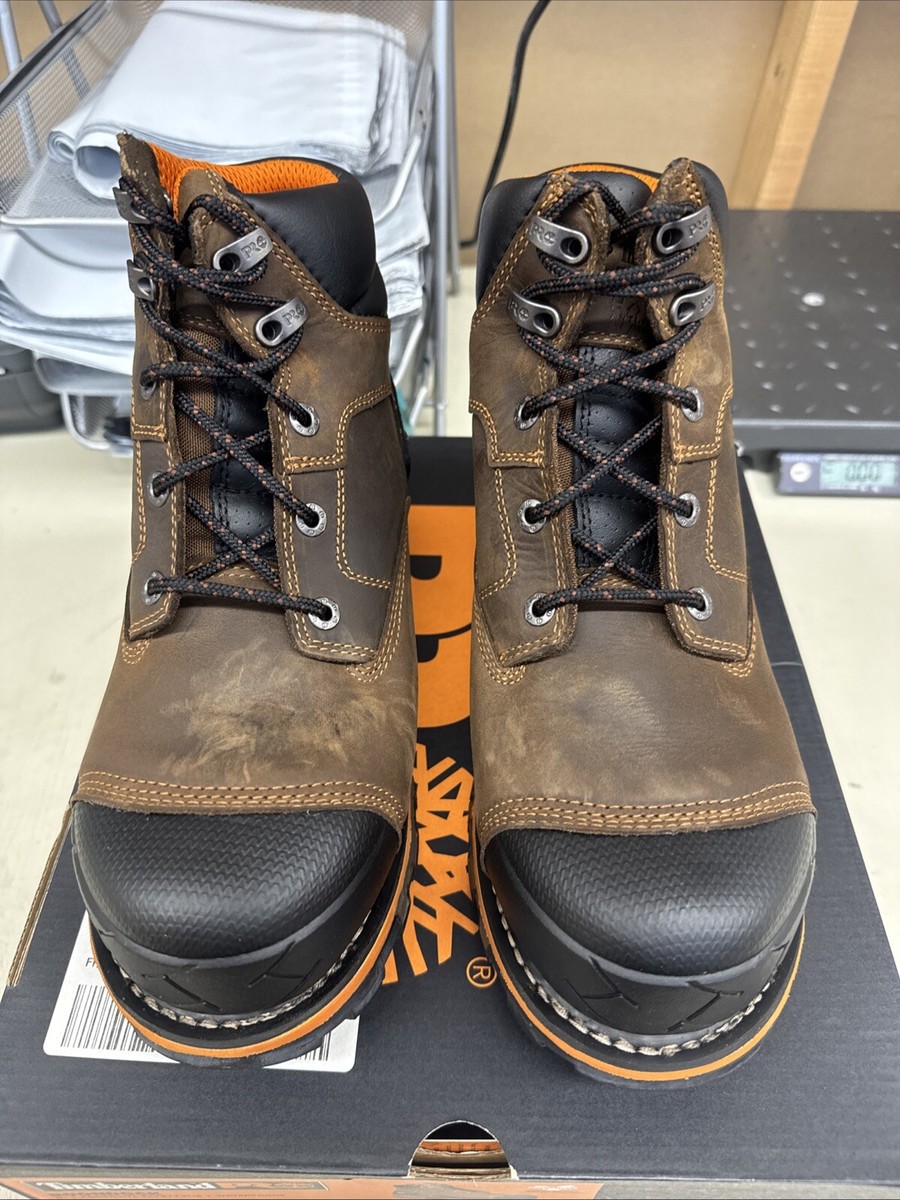 Timberland PRO BOONDOCK 92615 Waterproof Comp Toe 6” Work Boots Sz 14 M Brown Timberland-92615-6-In-Boondock-Composite-Toe-WP – www  main image 4