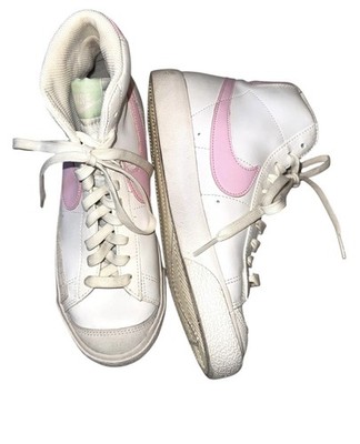 Nike Blazer Mid '77 GS Youth Size 6 White Pink Spell Hightop Sneaker Shoes