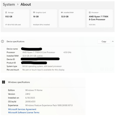 Gaming PC Build (RYZEN 7 7700x - RX9060XT 16G - 32G DDR5)