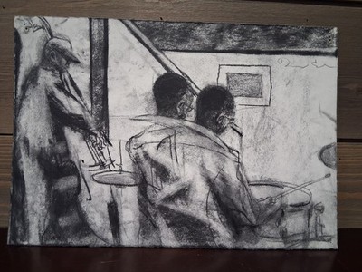 Charcoal Drawing Of A Jazz Band By Barnstormers Graffiti Artist David Ellis