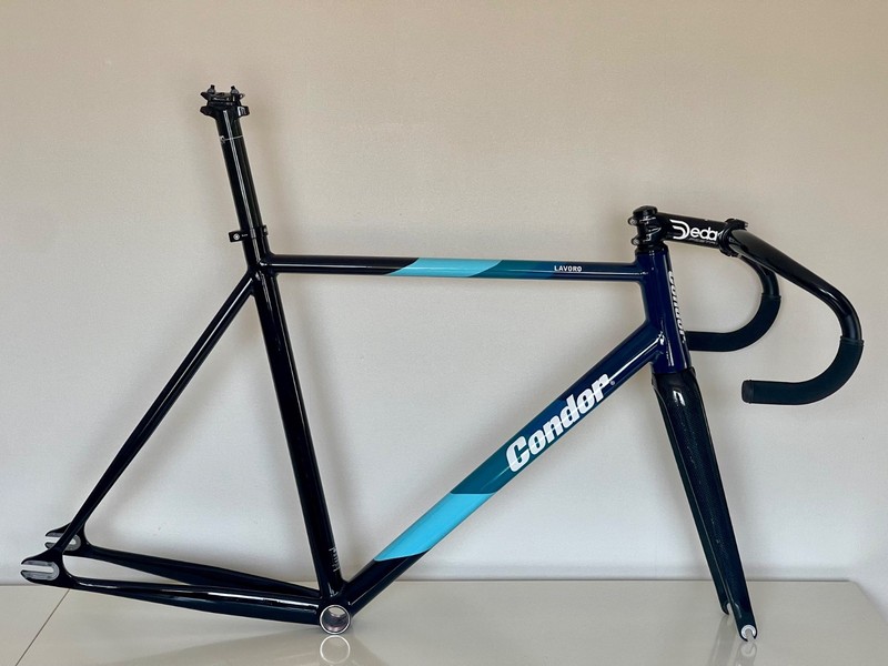 CONDOR LAVORO 55cm Track Bike Frame – c/w Carbon Seatpost, Deda Pista Stem & Bar
