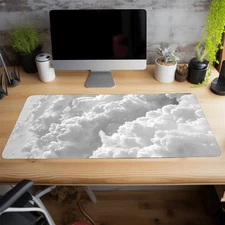 15.7x35.4 inch White Cloud Large Mouse Pad, High-Definition Computer Desk Mat &