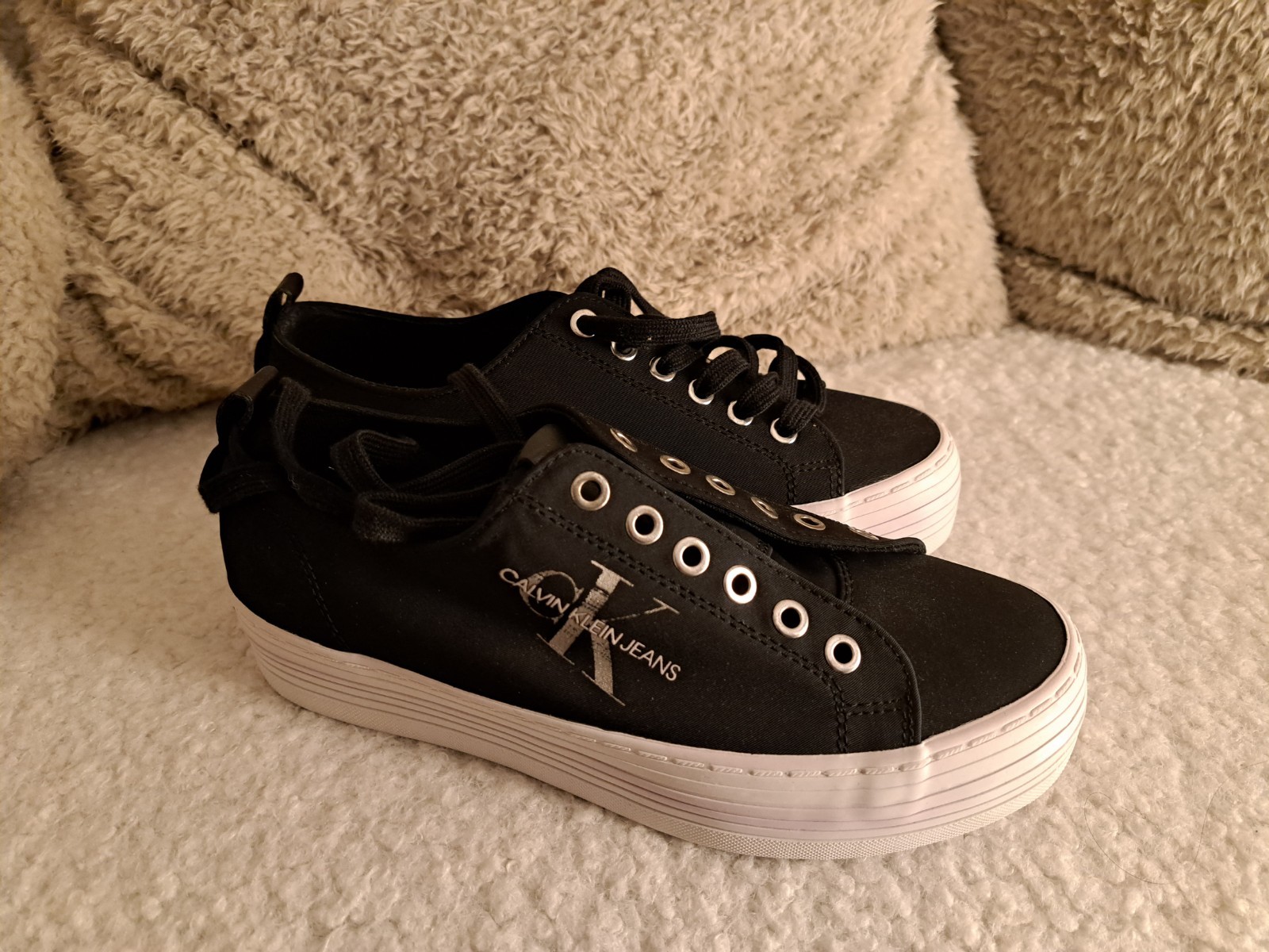 Size UK 6 - Calvin Klein Vulcanized Platform Trainers Shoes Sneakers