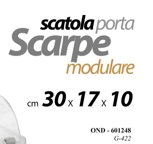 SCATOLA PORTA SCARPE CONTENITORE ORGANIZER PORTASCARPE SALVASPAZIO 30*17*10 CM - Immagine 2 di 4