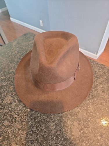 INDIANA JONES BRAND WOOL FELT FEDORA HAT BROWN