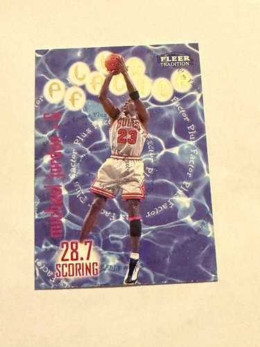 Michael Jordan 1998 Fleer #142 Plus Factor, Bulls GRADABLE