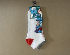 TWO Pairs Of The Smurfs Pink/White Ankle Socks Fits Shoe Size 7-12 New With Tags