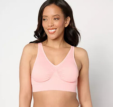 Anybody Women Bra Sz M Intimates Wirefree Cuplift Seamless Blossom Pink A639397