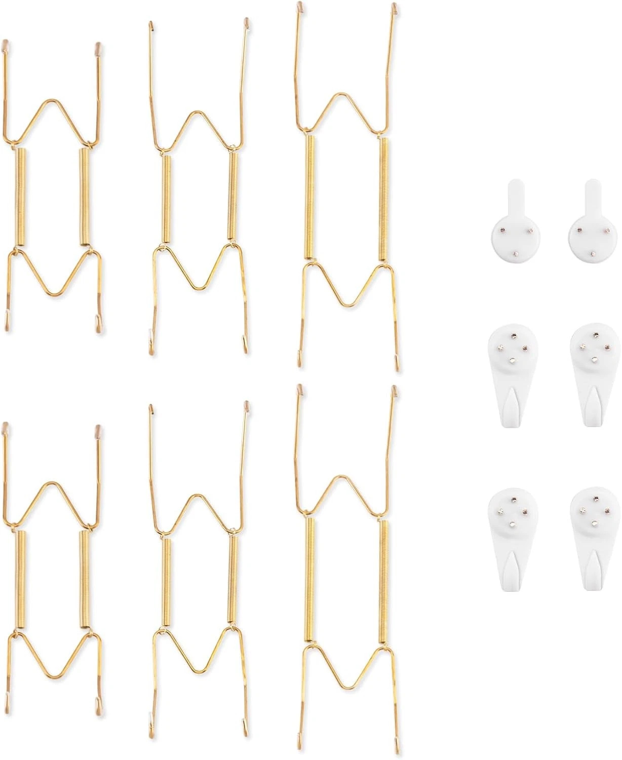 Bilillo 6-Piece Stainless Steel Wall Plate Hangers, 6/8/10 Inch, Gold