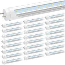 25 Pack T8 4FT G13 LED Tube Shop Light Bulbs 24W 28W Single Double End F32T8 ETL