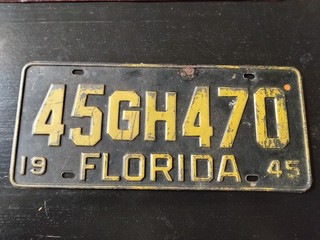 1945 Florida License Plate